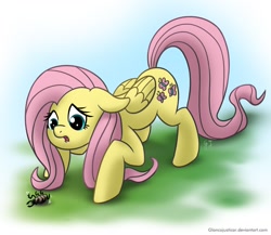 Size: 1200x1040 | Tagged: safe, artist:glancojusticar, fluttershy, beetle, pegasus, pony, female, floppy ears, mare, sad, solo