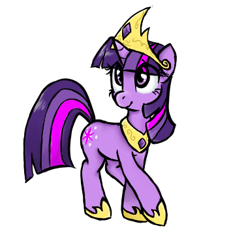 Size: 354x383 | Tagged: safe, artist:jessy, twilight sparkle, unicorn twilight, pony, unicorn, female, hilarious in hindsight, hoof shoes, jewelry, mare, princess, princessified, regalia, simple background, solo, tiara, white background