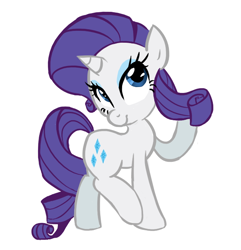 Size: 608x632 | Tagged: safe, artist:jessy, rarity, pony, unicorn, female, mane toss, mare, simple background, smiling, solo, white background