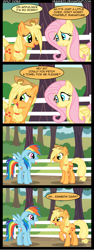 Size: 900x2403 | Tagged: dead source, safe, artist:veggie55, applejack, fluttershy, rainbow dash, earth pony, pegasus, pony, cider, cider dash, comic, female, mare, paint.net, that pony sure does love cider, tongue out, wet mane