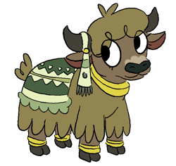 Size: 637x601 | Tagged: safe, artist:heretichesh, yak, calf, cloven hooves, female, simple background, white background, yak calf, young