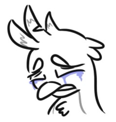 Size: 345x363 | Tagged: safe, artist:jargon scott, gallus, griffon, bust, chest fluff, crying, eyes closed, male, monochrome, simple background, solo, teary eyes, white background