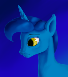 Size: 884x1000 | Tagged: safe, artist:sb, night light, pony, unicorn, bust, gradient background, male, profile, solo, stallion