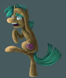 Size: 850x1000 | Tagged: safe, artist:sb, snails, pony, unicorn, bipedal, colt, male, scared, simple background, solo