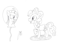 Size: 1017x786 | Tagged: safe, artist:pixelgrip94, pinkie pie, pony, balloon, pinkamena diane pie