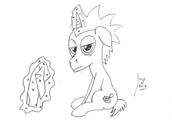 Size: 1017x786 | Tagged: safe, artist:pixelgrip94, oc, oc:pixel grip, pony, napkin, sick