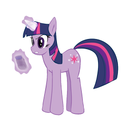 Size: 690x665 | Tagged: safe, artist:uc77, twilight sparkle, unicorn twilight, pony, unicorn, female, game boy, glowing horn, magic, mare, photoshop, simple background, solo, telekinesis, transparent background