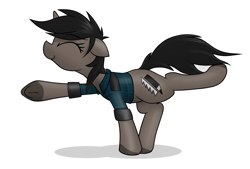 Size: 3000x2023 | Tagged: safe, artist:datte-before-dawn, artist:fenixdust, oc, oc:ivy, pony, unicorn, clothes, dancing, extended trot pose, female, happy, mare, solo