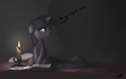 Size: 1029x648 | Tagged: safe, artist:zlack3r, twilight sparkle, pony, unicorn, adorkable, bed, blanket, book, candle, crying, cute, dork, female, filly, filly twilight sparkle, floppy ears, gimp, hnnng, pillow, sad, sad in hindsight, sheet, sitting, solo, twiabetes