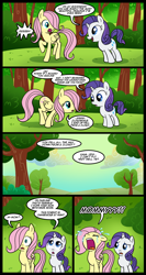 Size: 800x1500 | Tagged: safe, artist:madmax, fluttershy, rarity, pegasus, pony, unicorn, comic, crying, dialogue, female, filly, foal, scared, younger