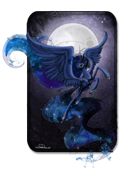 Size: 1316x1800 | Tagged: safe, artist:nastylady, princess luna, alicorn, pony, female, flying, mare, moon, night, simple background, solo, spread wings, transparent background, wings