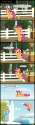 Size: 1473x5159 | Tagged: safe, artist:toxic-mario, rainbow dash, scootaloo, pegasus, pony, comic:a little boost, cider, comic, female, filly, flying, mare, photoshop, scootaloo can fly