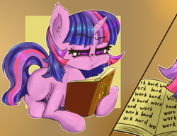 Size: 1500x1154 | Tagged: safe, artist:mistleinn, twilight sparkle, unicorn twilight, pony, unicorn, book, comic, female, reading, solo