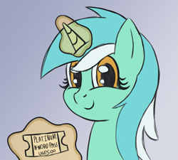 Size: 1289x1162 | Tagged: safe, artist:infrayellow, lyra heartstrings, pony, unicorn, bust, female, glowing horn, looking at you, magic, mare, n word, n-word pass, smiling, solo, telekinesis