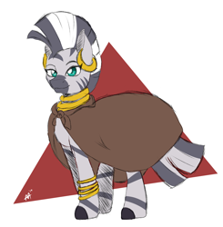 Size: 2840x2894 | Tagged: safe, artist:shelltoon, zecora, zebra, cloak, clothes, female, jewelry, simple background, solo