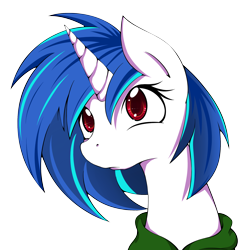 Size: 1998x2030 | Tagged: dead source, safe, artist:grumblepluck, dj pon-3, vinyl scratch, pony, unicorn, bust, female, mare, portrait, simple background, solo, transparent background