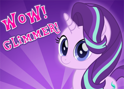 Size: 1616x1154 | Tagged: safe, artist:spookitty, starlight glimmer, pony, meme, movie accurate, solo, wow! glimmer