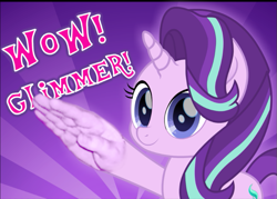 Size: 745x532 | Tagged: safe, artist:spookitty, edit, starlight glimmer, pony, unicorn, colored pupils, female, looking at you, mare, meme, movie accurate, salute, smiling, solo, starlight himmler, suddenly hands, sunburst background, text, wat, wow! glimmer