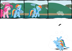 Size: 2863x2044 | Tagged: dead source, safe, artist:veggie55, pinkie pie, rainbow dash, earth pony, pegasus, pony, comic, female, floppy ears, fourth wall, high res, mare, paint.net, simple background, transparent background