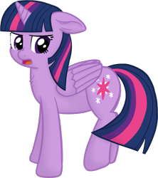 Size: 1514x1708 | Tagged: safe, artist:craftycirclepony, twilight sparkle, twilight sparkle (alicorn), alicorn, angry, annoyed, chest fluff, cute, ear fluff, female, floppy ears, frown, looking back, open mouth, raised leg, scrunchy face, simple background, solo, transparent background, twilight is not amused, unamused