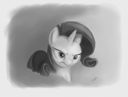 Size: 1600x1216 | Tagged: safe, artist:zlack3r, rarity, pony, unicorn, angry, female, grayscale, mare, monochrome, sketch, solo