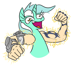 Size: 1026x922 | Tagged: safe, artist:jargon scott, lyra heartstrings, pony, arms, devil hand, faic, female, god hand, hand, mare, open mouth, solo, suddenly hands, that pony sure does love hands, unlimited power