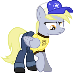 Size: 3256x3258 | Tagged: safe, artist:smashinator, derpy hooves, pegasus, pony, clothes, crossover, ellis, female, high res, left 4 dead 2, mare, simple background, solo, transparent background