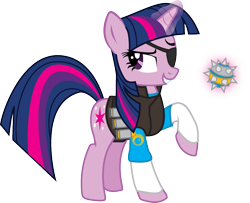 Size: 957x777 | Tagged: safe, artist:smashinator, twilight sparkle, pony, unicorn, crossover, demoman, female, mare, raised hoof, simple background, solo, team fortress 2, transparent background