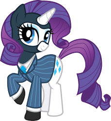 Size: 757x825 | Tagged: safe, artist:smashinator, rarity, pony, unicorn, balaclava, clothes, crossover, female, mare, raised hoof, simple background, solo, spy, suit, team fortress 2, transparent background