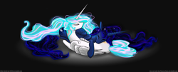 Size: 1537x624 | Tagged: safe, artist:bri-sta, artist:princesssaros, princess celestia, princess luna, alicorn, pony, female, mare, princess, sleeping