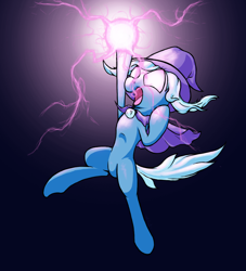 Size: 1000x1100 | Tagged: safe, artist:mister-hand, trixie, pony, unicorn, female, glowing eyes, magic, mare, solo