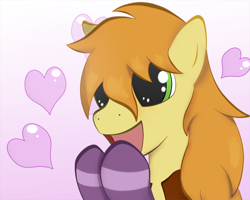 Size: 900x721 | Tagged: safe, artist:zipomon, braeburn, earth pony, pony, clothes, heart, male, socks, solo, stallion, striped socks