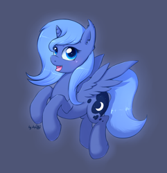 Size: 1200x1244 | Tagged: safe, artist:dsp2003, princess luna, alicorn, pony, 2015, awesome face, cute, diabetes, filly, lunabetes, open mouth, s1 luna, simple background, solo, woona