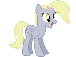 Size: 640x480 | Tagged: safe, artist:srsishere, derpy hooves, pegasus, pony, alternate hairstyle, fail, female, happy, mare, open mouth, ponytail, simple background, smiling, solo, transparent background