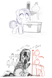 Size: 1132x1688 | Tagged: safe, artist:dsp2003, artist:whydomenhavenipples, edit, twilight sparkle, oc, pony, unicorn, zebra, female, macro, mare, shaking, sitting, size comparison, size difference, sweat, this will end in racism, twiggie