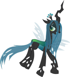 Size: 5198x5692 | Tagged: dead source, safe, artist:lockiesajt, queen chrysalis, changeling, changeling queen, absurd resolution, female, flying, lidded eyes, looking back, simple background, solo, transparent background