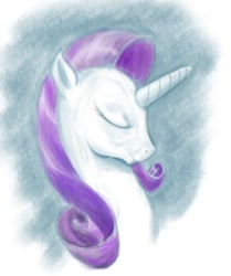 Size: 904x1080 | Tagged: safe, artist:steamroller988, rarity, pony, unicorn, bust, eyes closed, female, mare, portrait, solo