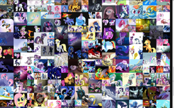 Size: 1920x1200 | Tagged: safe, artist:johnjoseco, applejack, big macintosh, derpy hooves, fluttershy, nightmare moon, pinkie pie, princess cadance, princess celestia, princess luna, queen chrysalis, rainbow dash, rarity, scootaloo, shining armor, spike, sweetie belle, trixie, twilight sparkle, oc, alicorn, changeling, changeling queen, crab, dragon, earth pony, pegasus, phoenix, pony, unicorn, angry, armor, bedroom eyes, blushing, bow, cloud, cute, derpibooru, everypony, female, floppy ears, glowing eyes, glowing horn, grin, instructions, lidded eyes, male, mane six, mare, meta, older, older spike, pinkamena diane pie, prone, rearing, s1 luna, sad, scared, sitting, smiling, smirk, snuff, stallion, tail bow, the grid, the iron giant, wide eyes, winged spike
