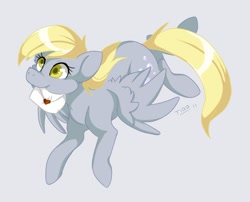 Size: 642x519 | Tagged: safe, artist:mr-tiaa, derpy hooves, pegasus, pony, female, flying, letter, mare, mouth hold, simple background, solo