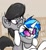 Size: 505x548 | Tagged: safe, artist:plunger, dj pon-3, octavia melody, vinyl scratch, earth pony, pony, unicorn, 4chan, angry, drawthread, female, floppy ears, frazzled hair, gritted teeth, headlock, mare, messy mane, my little pony, red eyes, simple background, sports, wrestling