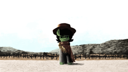 Size: 1920x1080 | Tagged: safe, artist:plunger, oc, oc only, oc:anon filly, pony, candy, clint eastwood, clothes, cowboy hat, female, filly, food, graveyard, hat, lollipop, movie reference, poncho, ponified, solo, the good the bad and the ugly, the man with no name