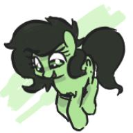 Size: 192x192 | Tagged: safe, artist:plunger, oc, oc only, oc:anon filly, earth pony, pony, chest fluff, female, filly, looking down, open mouth, question mark, simple background, smiling, solo