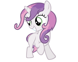 Size: 5000x4000 | Tagged: safe, artist:ikillyou121, sweetie belle, pony, unicorn, sisterhooves social, absurd resolution, female, filly, grin, looking back, simple background, smiling, solo, transparent background, vector, wet mane