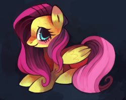 Size: 900x720 | Tagged: safe, artist:dhui, fluttershy, pegasus, pony, female, mare, prone, solo