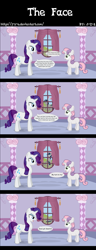 Size: 1672x4350 | Tagged: safe, artist:j-z-a, rarity, sweetie belle, pony, unicorn, absurd resolution, carousel boutique, cereal velocity, comic, duckface, female, filly, hnnng, male, mare, stallion, teaching