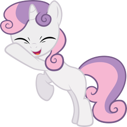 Size: 4687x4672 | Tagged: dead source, safe, artist:quanno3, sweetie belle, pony, unicorn, sisterhooves social, absurd resolution, cute, diasweetes, eyes closed, female, filly, happy, simple background, solo, transparent background, vector