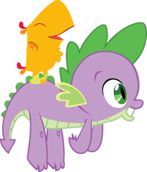 Size: 825x968 | Tagged: safe, artist:lockhe4rt, peewee, spike, dragon, claws, flying, male, spike can fly