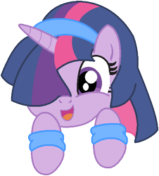 Size: 466x516 | Tagged: dead source, safe, artist:ikuntyphoon, twilight sparkle, pony, unicorn, cute, female, hair over one eye, mare, simple background, solo, transparent background, twiabetes, wristband