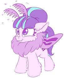 Size: 1254x1529 | Tagged: safe, artist:lockhe4rt, starlight glimmer, mothpony, original species, /mlp/, antennae, chest fluff, cute, drawthread, floppy ears, fluffy, looking up, simple background, smiling, solo, species swap, transparent background