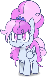 Size: 313x508 | Tagged: safe, artist:lockhe4rt, cotton sky, pegasus, pony, background pony, chest fluff, cute, no pupils, solo